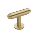 Heritage Brass Stepped T-Bar Cabinet Knob with Rose