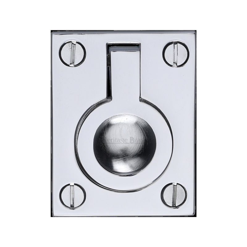 Heritage Brass Flush Ring Cabinet Pull