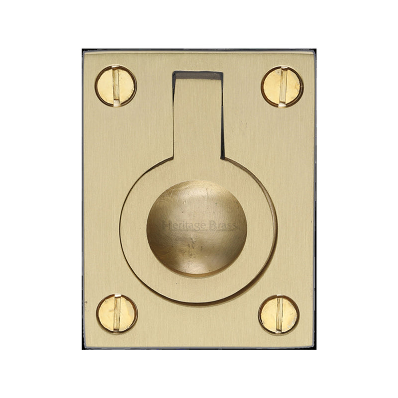 Heritage Brass Flush Ring Cabinet Pull