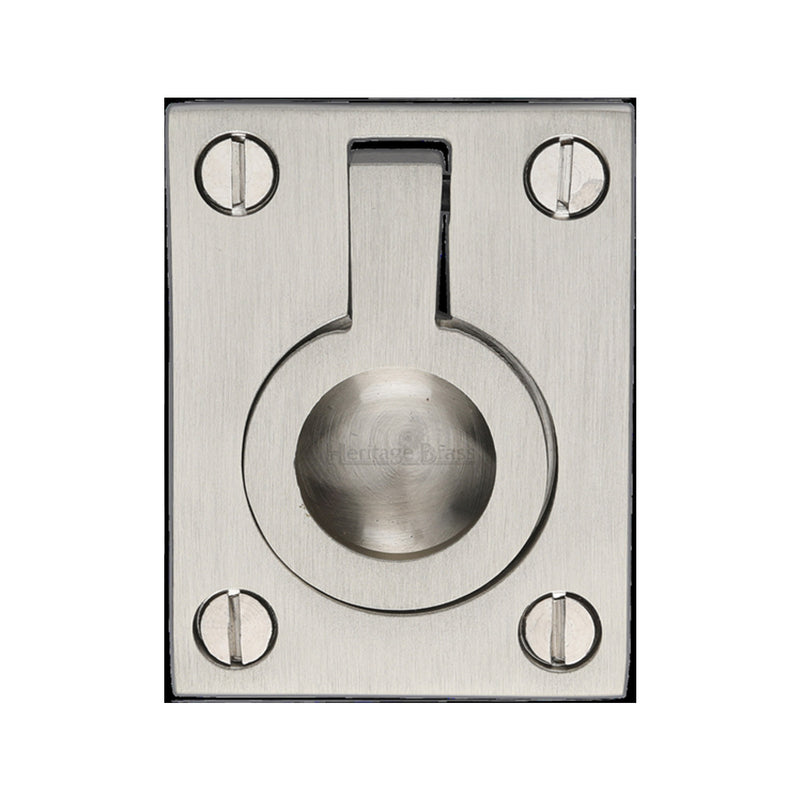 Heritage Brass Flush Ring Cabinet Pull
