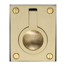 Heritage Brass Flush Ring Cabinet Pull