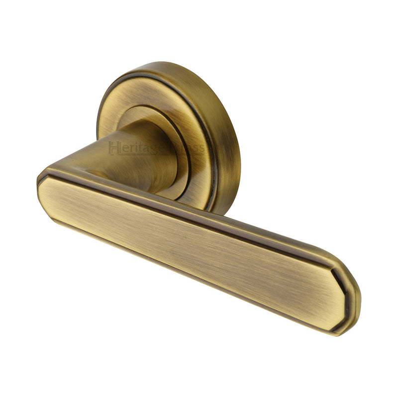 Heritage Brass Century Door Handle on Round Rose