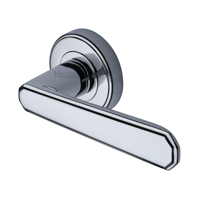 Heritage Brass Century Door Handle on Round Rose