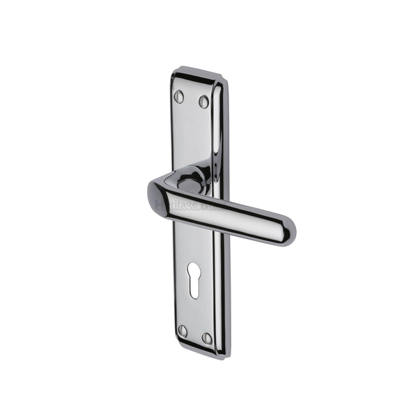 Heritage Brass Deco Door Handle on Plate