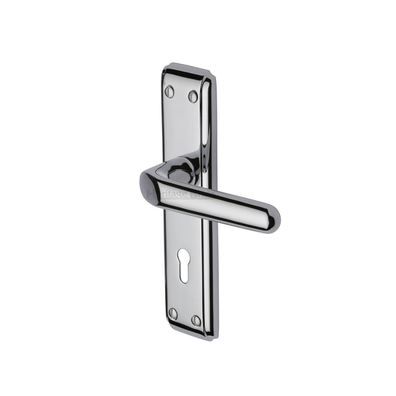Heritage Brass Deco Door Handle on Plate