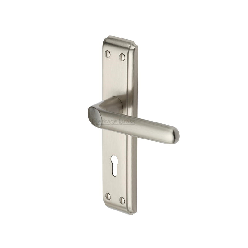 Heritage Brass Deco Door Handle on Plate