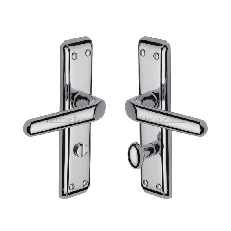 Heritage Brass Deco Door Handle on Plate