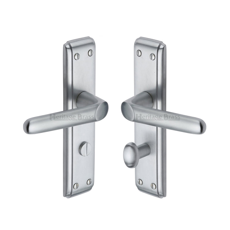 Heritage Brass Deco Door Handle on Plate