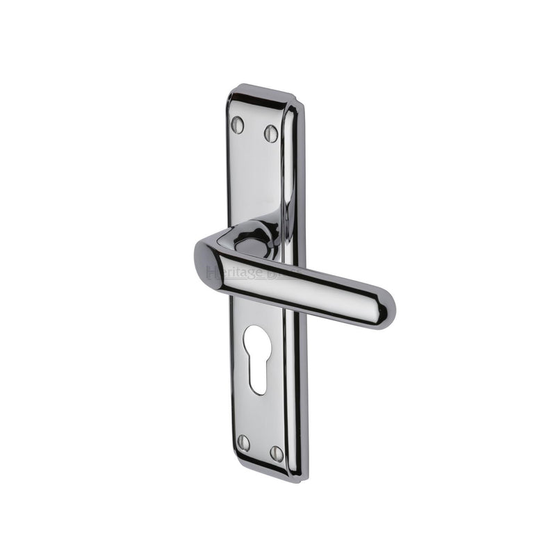 Heritage Brass Deco Door Handle on Plate