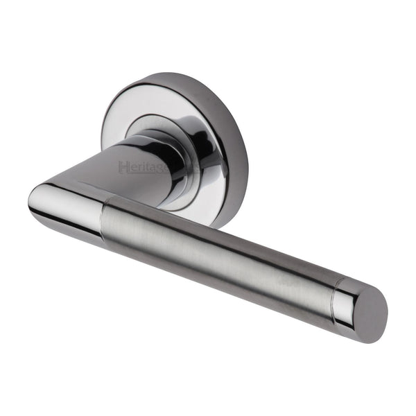 Heritage Brass Ellipse Door Handle on Round Rose