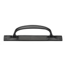 M.Marcus Matt Black Iron Cabinet Pull Handle On Plate
