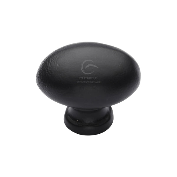 M.Marcus Matt Black Iron Oval Cabinet Knob