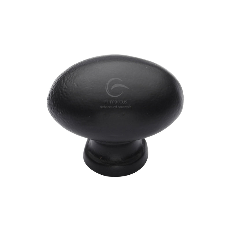 M.Marcus Matt Black Iron Oval Cabinet Knob