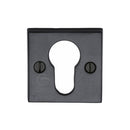 M.Marcus Euro Profile Cylinder Escutcheon Square Black Iron