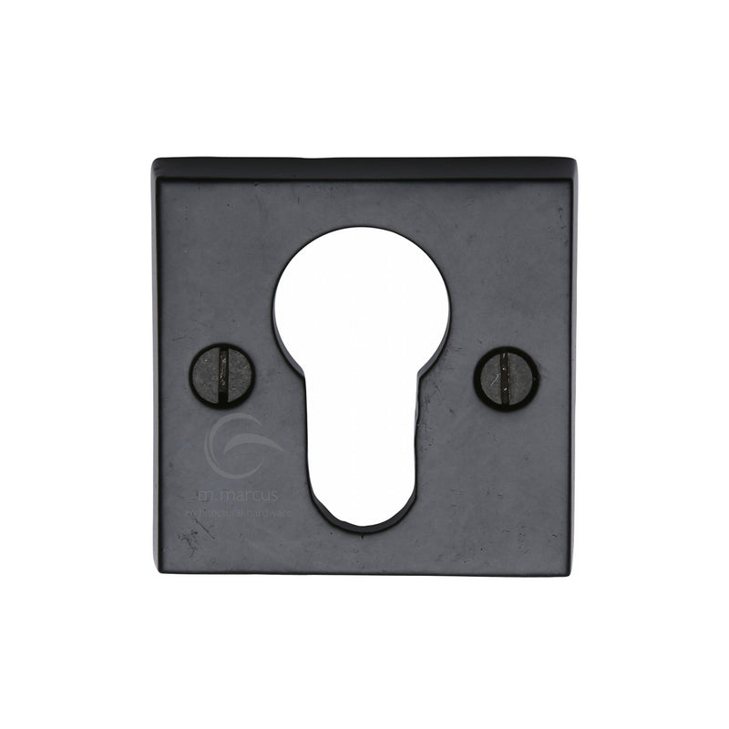 M.Marcus Euro Profile Cylinder Escutcheon Square Black Iron
