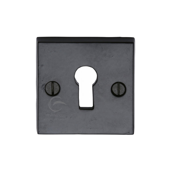 M.Marcus Standard Key Escutcheon Square Black Iron