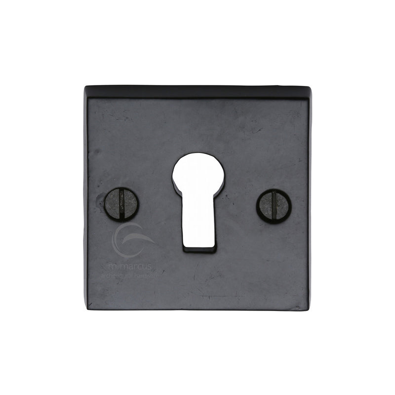 M.Marcus Standard Key Escutcheon Square Black Iron