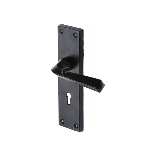 M.Marcus Black Iron Bridgnorth Door Handle on Plate