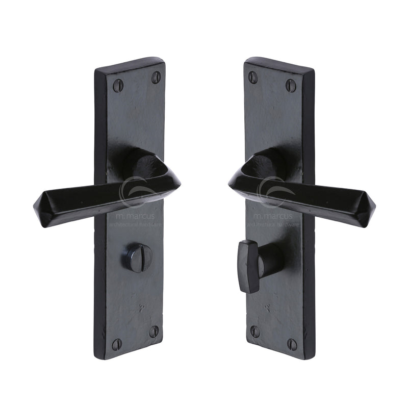 M.Marcus Black Iron Bridgnorth Door Handle on Plate