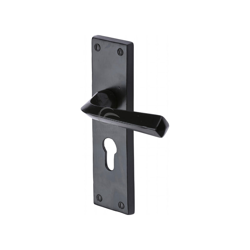 M.Marcus Black Iron Bridgnorth Door Handle on Plate