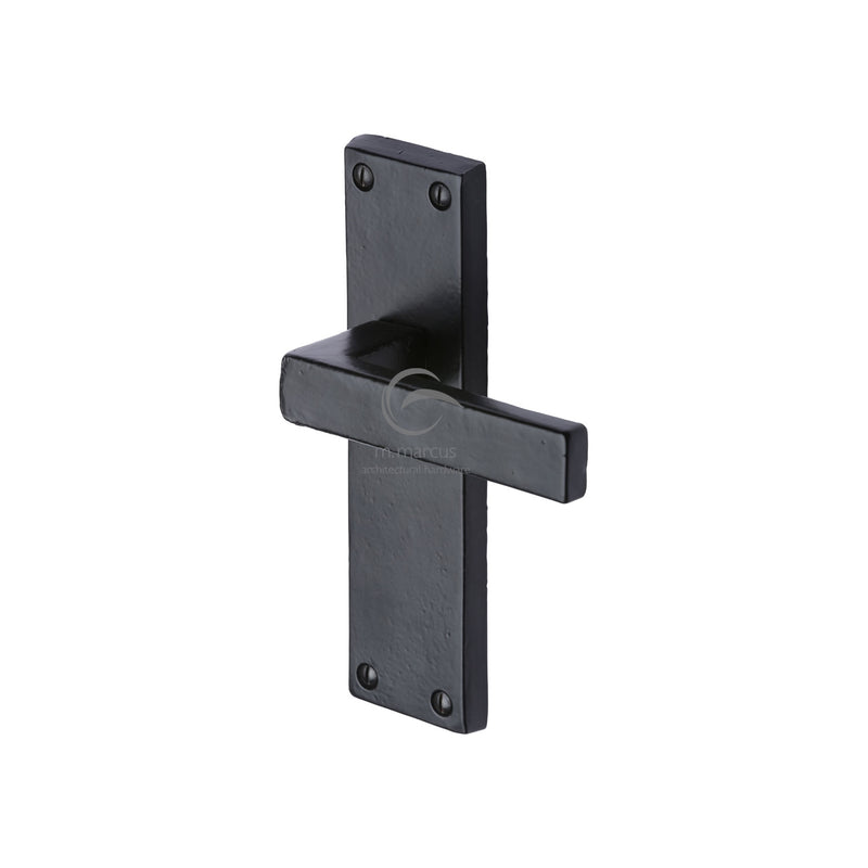 M.Marcus Black Iron Cheswell Door Handle on Plate
