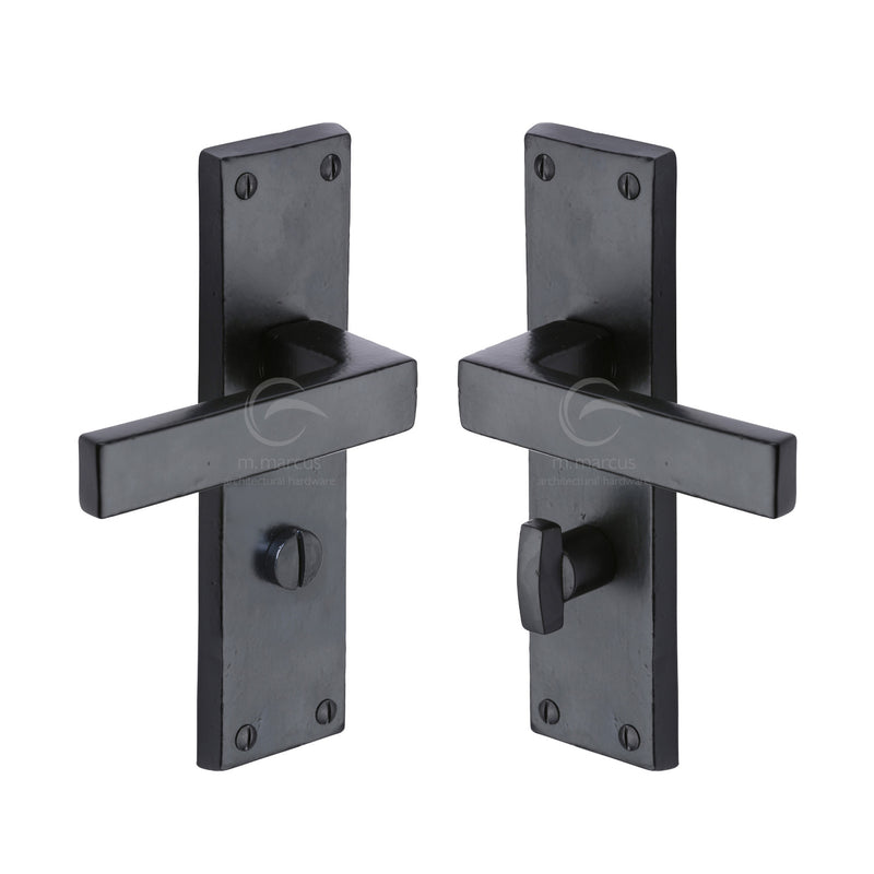 M.Marcus Black Iron Cheswell Door Handle on Plate