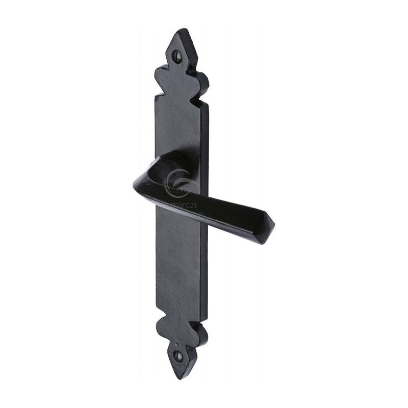 M.Marcus Black Iron Ironbridge Door Handle on Plate