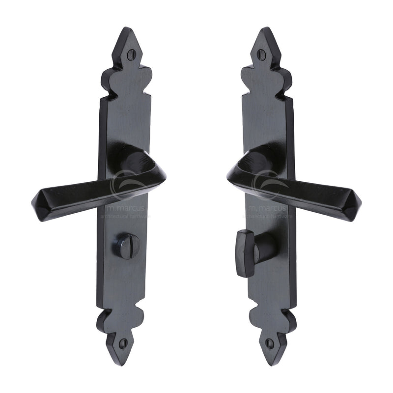 M.Marcus Black Iron Ironbridge Door Handle on Plate
