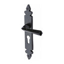 M.Marcus Black Iron Ironbridge Door Handle on Plate