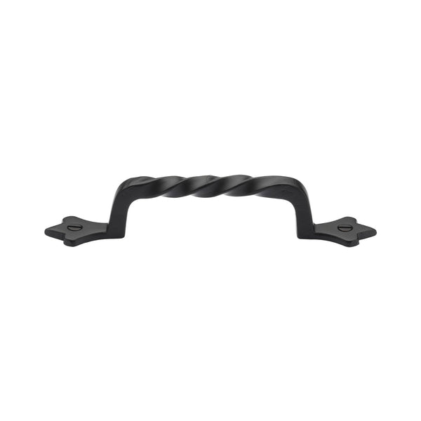 M.Marcus Matt Black Iron Twist Cabinet Pull Handle