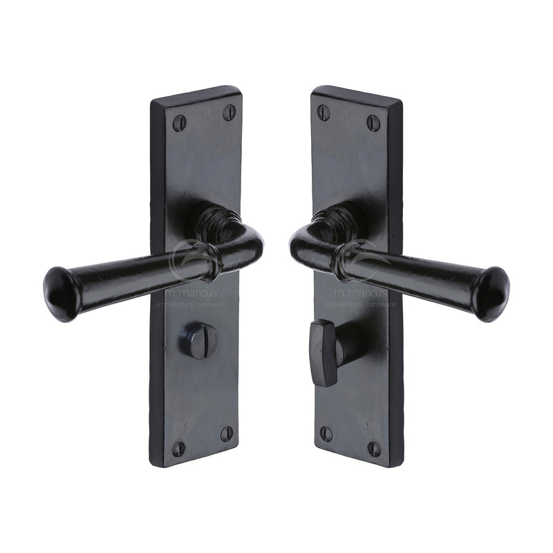 M.Marcus Black Iron Ashfield Door Handle on Plate