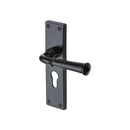 M.Marcus Black Iron Ashfield Door Handle on Plate