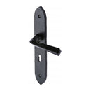 M.Marcus Black Iron Grafton Door Handle on Plate