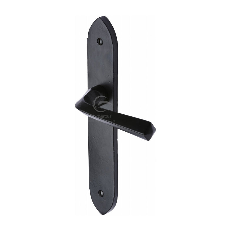 M.Marcus Black Iron Grafton Door Handle on Plate