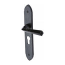 M.Marcus Black Iron Grafton Door Handle on Plate
