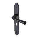 M.Marcus Black Iron Hadley Door Handle on Plate