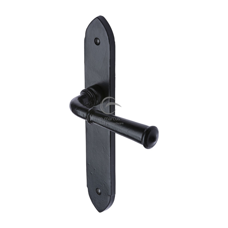 M.Marcus Black Iron Hadley Door Handle on Plate