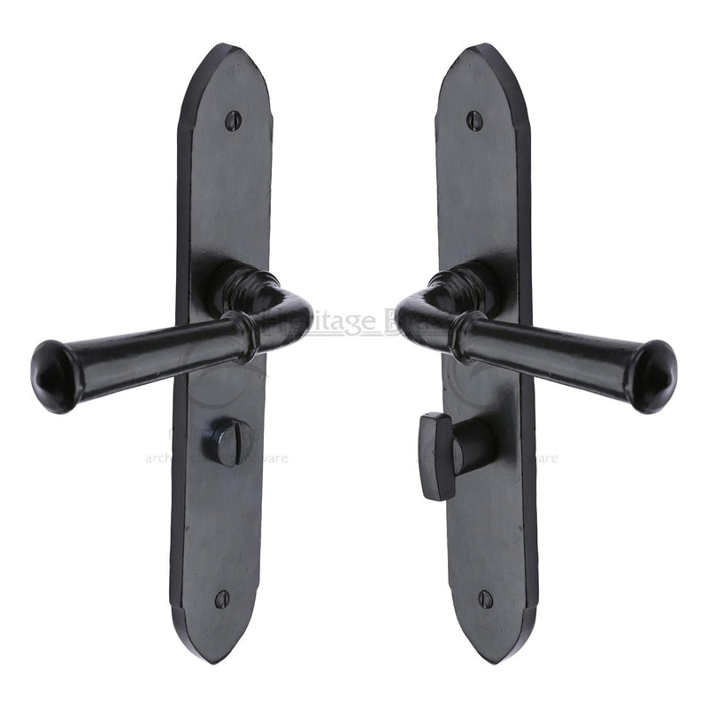 M.Marcus Black Iron Hadley Door Handle on Plate