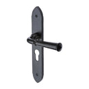 M.Marcus Black Iron Hadley Door Handle on Plate