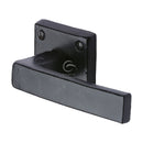 M.Marcus Black Iron Hanwood Door Handle on Square Rose