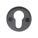 M.Marcus Euro Profile Cylinder Escutcheon Round Covered Black Iron