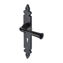 M.Marcus Black Iron Ludlow Door Handle on Plate