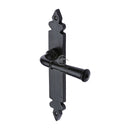 M.Marcus Black Iron Ludlow Door Handle on Plate
