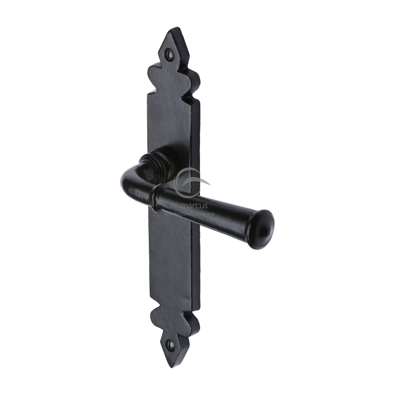M.Marcus Black Iron Ludlow Door Handle on Plate
