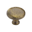 Heritage Brass Victorian Round Cabinet Knob Hammered Design