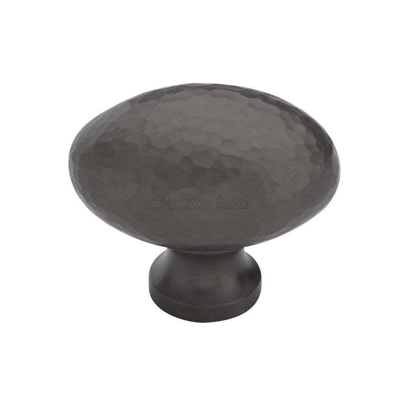 Heritage Brass Victorian Oval Cabinet Knob Hammered Design