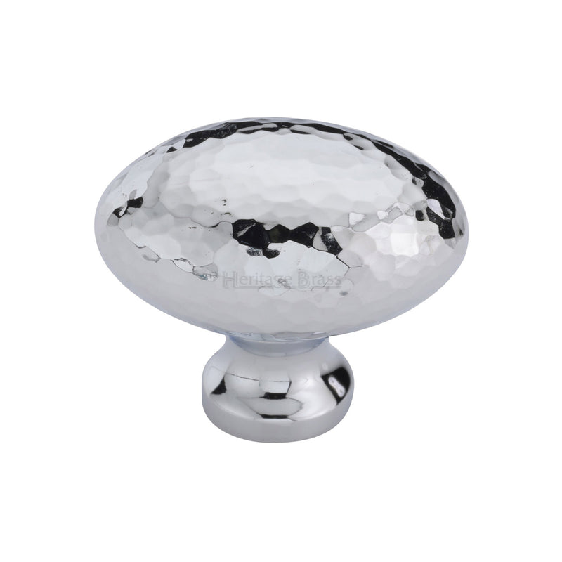 Heritage Brass Victorian Oval Cabinet Knob Hammered Design