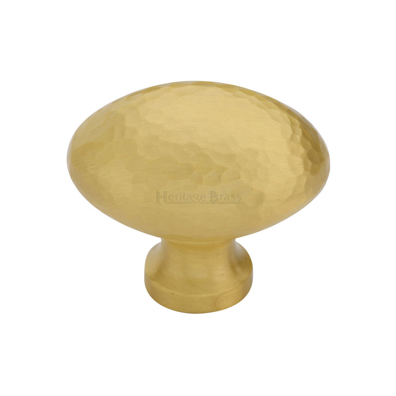 Heritage Brass Victorian Oval Cabinet Knob Hammered Design