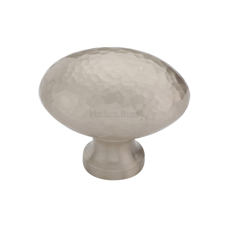 Heritage Brass Victorian Oval Cabinet Knob Hammered Design
