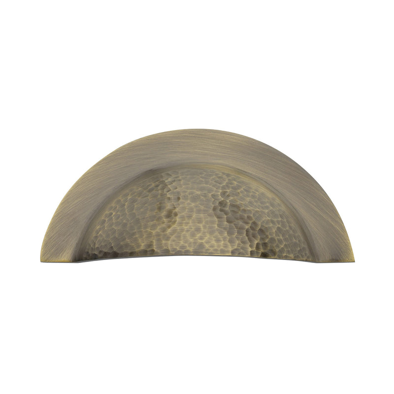 Heritage Brass Crescent Drawer Cup Pull Hammered Design
